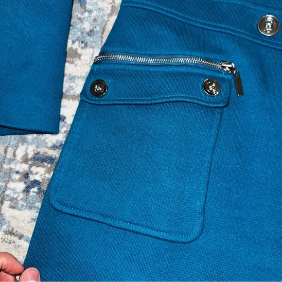 INC International Concepts Women's Blue Double-Breasted Coat